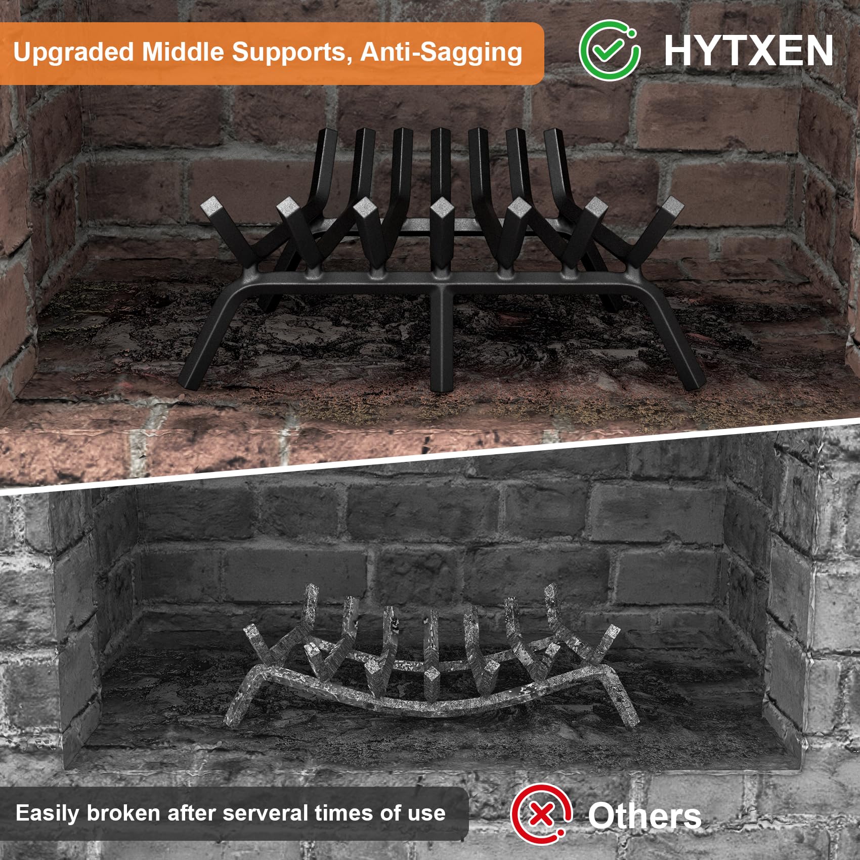Snapklik.com : HYTXEN Fireplace Grate 21 Inch, Fireplace Grates Heavy