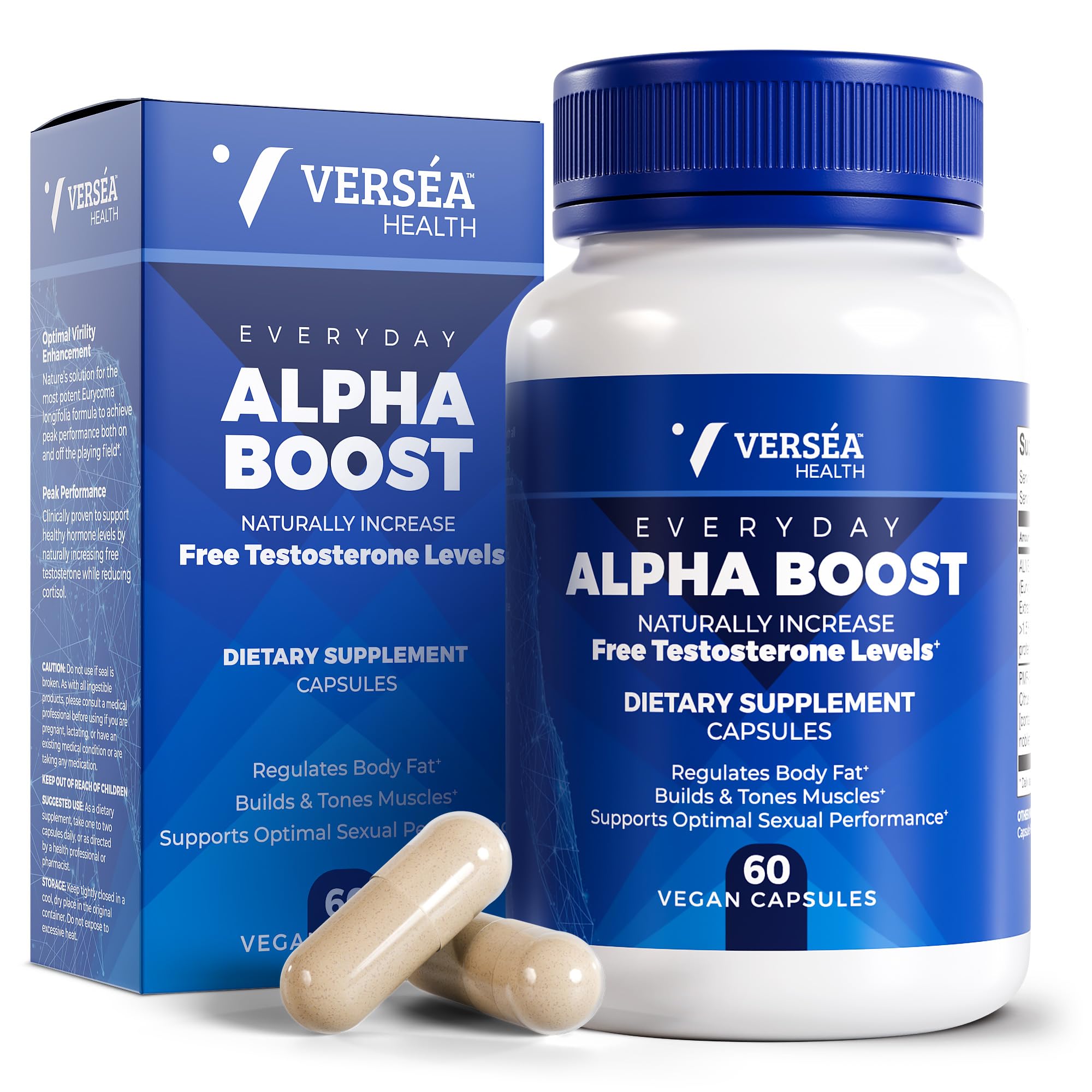 Alpha Boost – Natural Free Testosterone Support, Energy, Stamina, Endurance & Vitality for Men & Women, Multivitamin for Healthy Aging & Performance & Utilizes VESIsorb® (60 Ct)