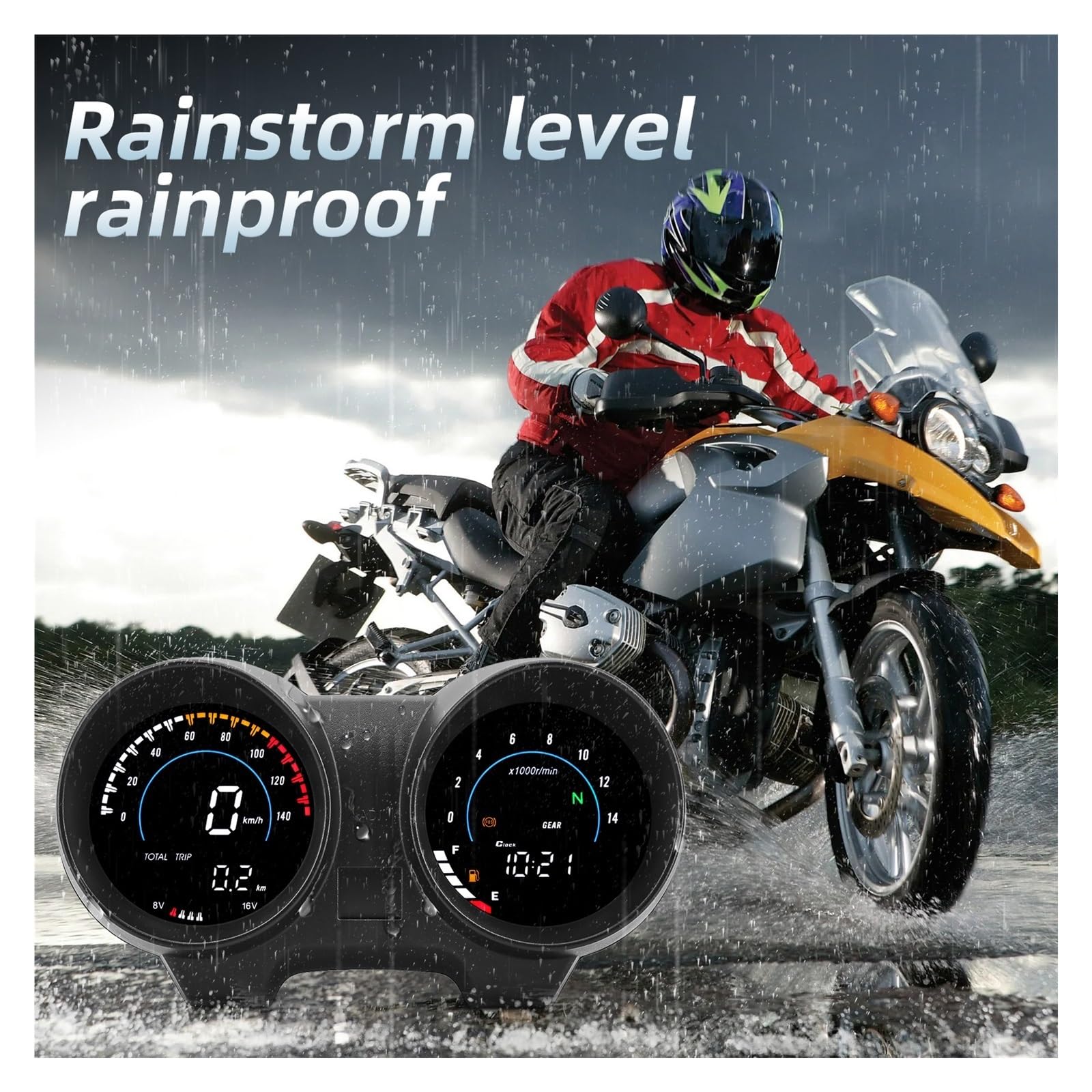 Moto Tachimetro Digitale Pannello digitale per cruscotto Est, contachilometri digitale per moto, contagiri, contagiri, contagiri, display del carburante e della marcia per TITAN 150