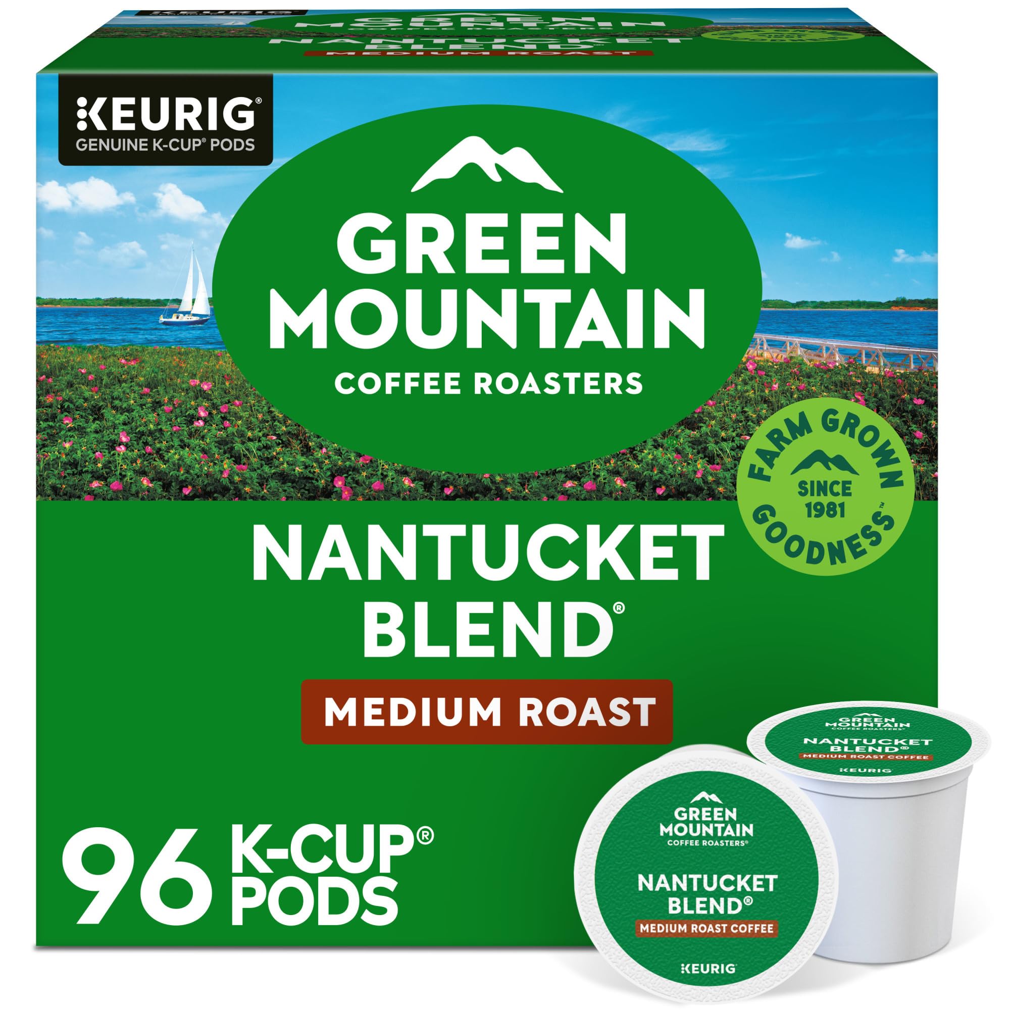 Green Mountain Coffee Roasters Nantucket Blend Single Serve K-Cup Pods for Keurig Coffee Makers, 96 Count