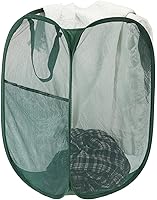 Vista 6 de PATIKIL Cesta de malla para lavandería, bolsa plegable con asas para lavandería, viajes, color beige