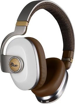 Blue Satellite Premium Wireless Noise-Cancelling Headphones with Audiophile Amp (White)