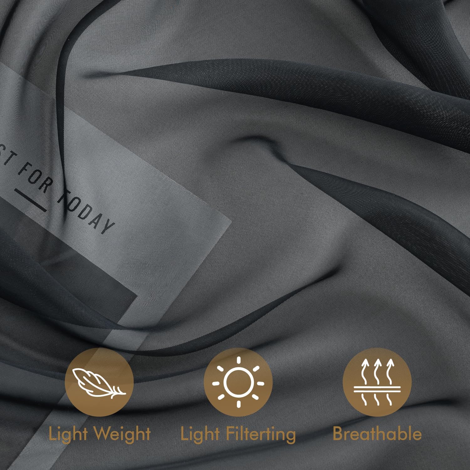 MIULEE Outdoor Curtain for Patio Waterproof, 4 Panels 54 x 84 Inch - Grommet Outside Sheer Curtains for Gazebo/Pergola/Cabana/Porch/Balcony, Black