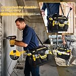 15-Inch Sac à outils avec fond dur, organisateur de boîte à outils électrique, diviseurs amovibles, poches multiples, bandes réfléchissantes, poignée rembourrée & Sangle d'épaule, idéal pour le réparateur, Artisan
