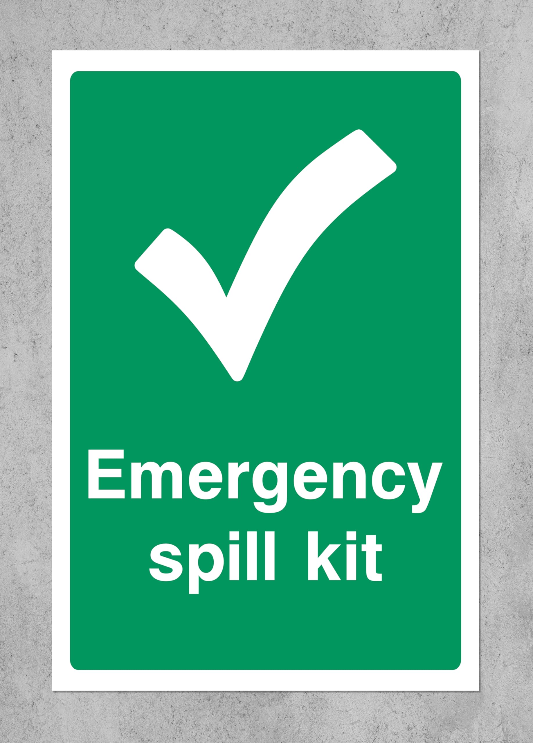 200mmx166mm Emergency Spill Kit Sign (Self Adhesive Sticker Label) Case (Pack of 5)