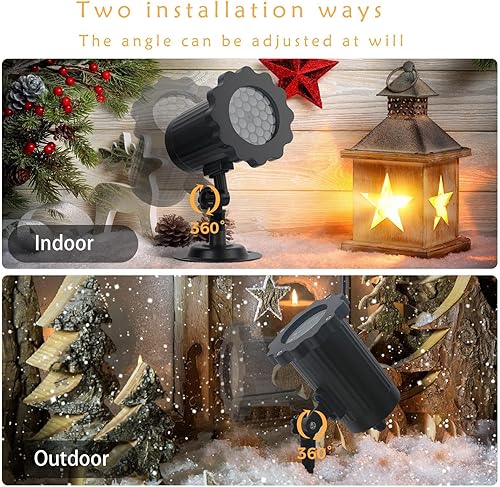 Miniatura 4 de Proyector de luces de Navidad para exteriores, proyector de luz LED Avokadol con copos de nieve, decoraciones navideñas IP65 resistente a la