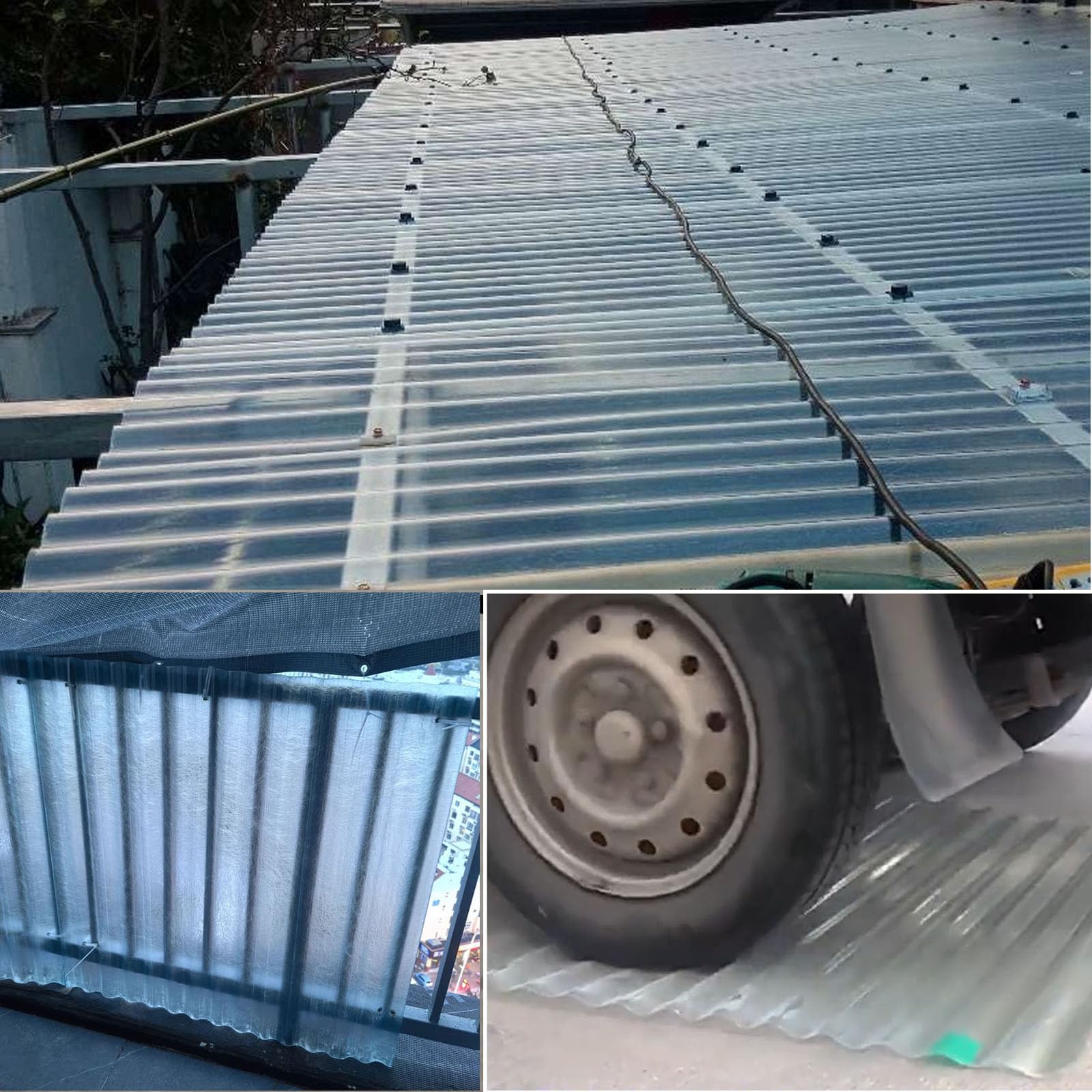 Hojas de Techo Corrugado, 1.5mm Panel para Tejado Transparente, Paneles para Tejado Resistentes al Impacto, Chapa Ondulada para Invernaderos, Placa Ondulada Anti-UV (0.9×1.7m/35×67in,1pcs)