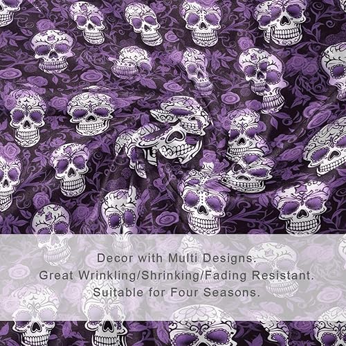 Miniatura 4 de Manta de calaveras de azúcar moradas, manta suave para sofá, manta de otoño colorida para dormitorio, sofá, suelo, 50 x 60 pulgadas