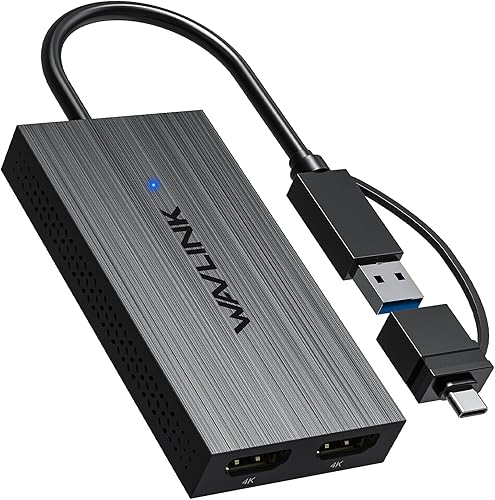 Miniatura 9 de WAVLINK Adaptador USB 3.0 y USB C a HDMI dual 4K 60Hz para monitor dual, adaptador DisplayLink USB C HDMI para Apple Mac M1M2M3, Windows 1011,