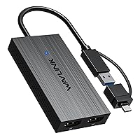 WAVLINK Adattatore da USB 3.1/USB C a Doppio HDMI, DisplayLink Dual 4K@60Hz Monitor Hub