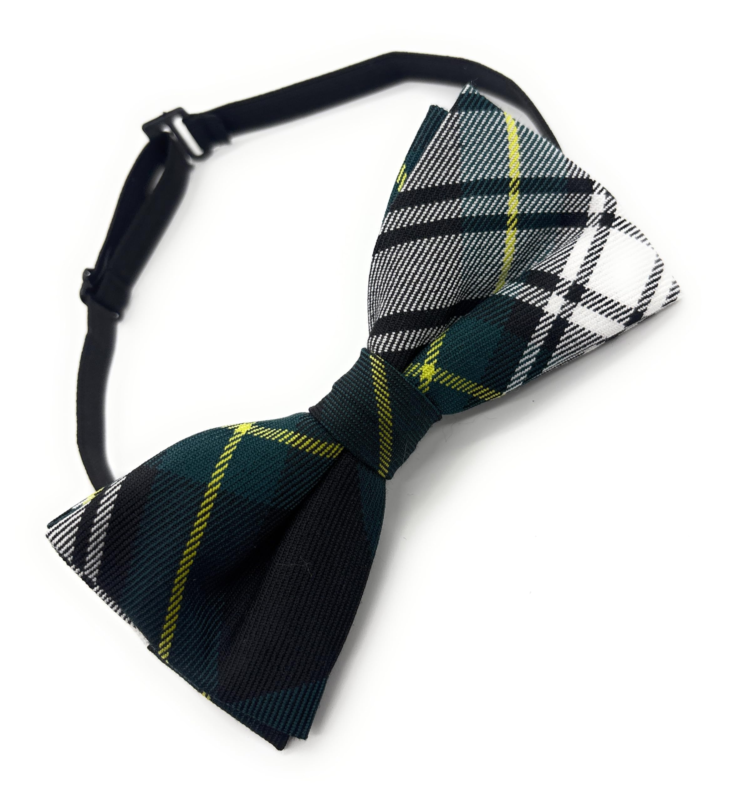 SCOTTISH ESSENCE Gents Gordon Dress Tartan Pre-Tied Bow Tie,Polyester, Adjustable, Made in Scotland, Traditional Scottish Style