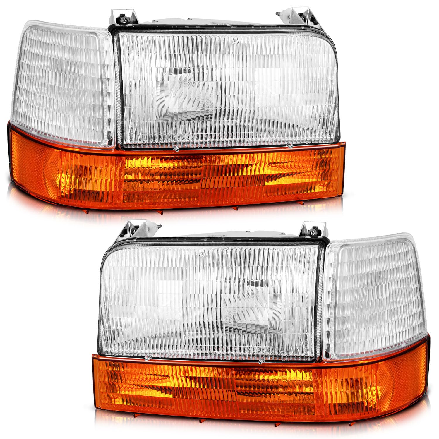 Photo 1 of WEELMOTO Headlights for 92-97 Ford F-150 F-Super Duty+Corners Signal Lights