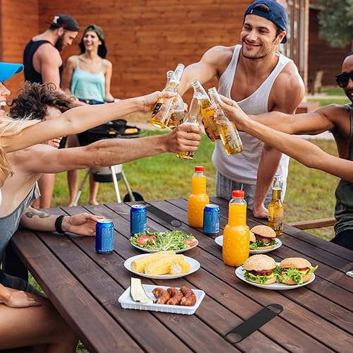 Miniatura 5 de 30 abridores de botellas planos de 7 pulgadas, de acero inoxidable, negro, abridor de botellas de cerveza, hoja de barra resistente, abrebotellas