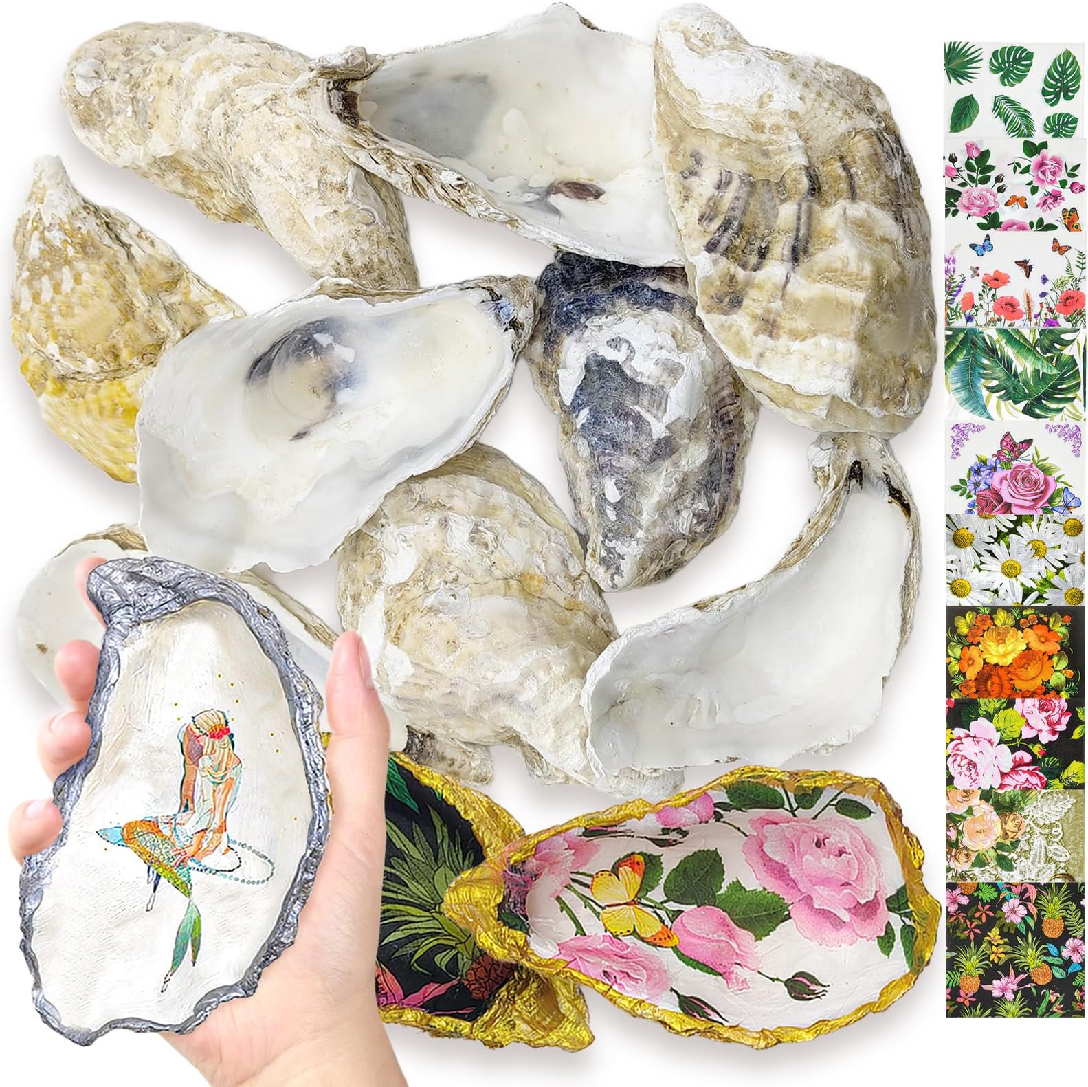 Amazon.com: QEQEKAKA 30PCS Oyster Shells 4"-5" Large Oyster Shells for ...
