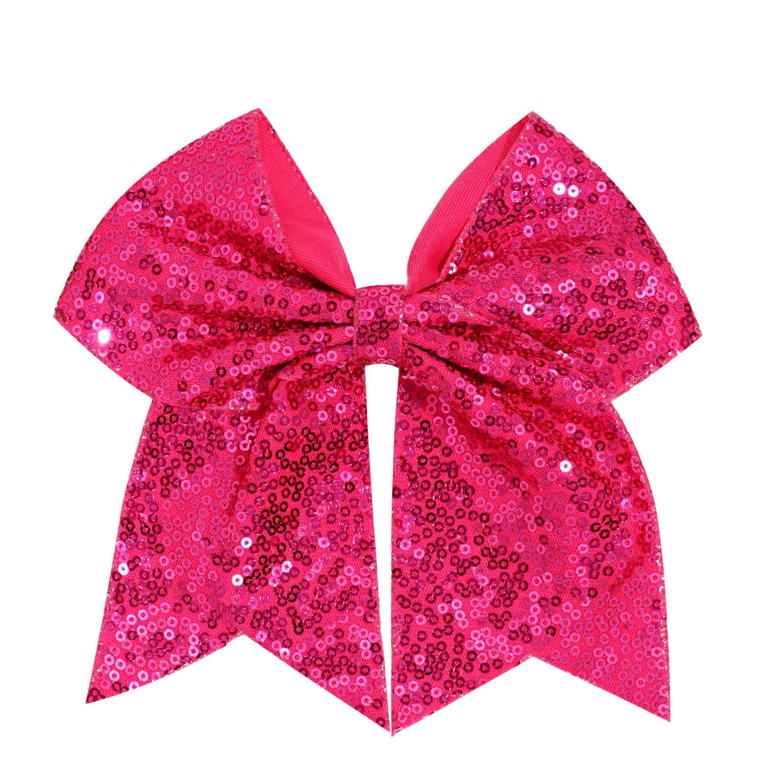 Photo 1 of 1 Pcs 8" Large Sequin Cheer Bows Clips, Cheerleading Glitter Hair Bow with Alligator Clips Hair Accessories for Cheerleaders Football Competition Sports (Rose)