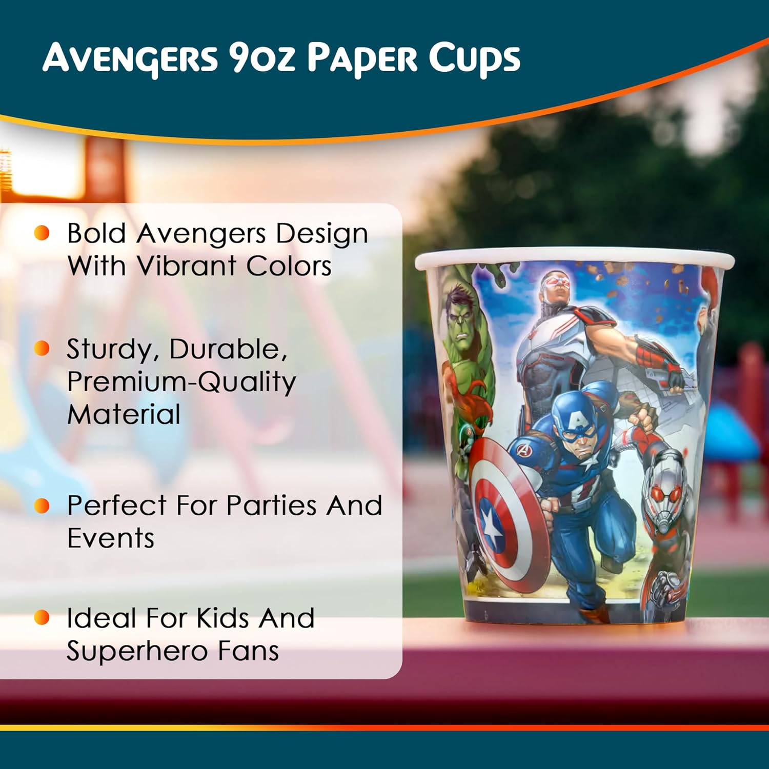 Unique Avengers Disposable Paper Cups - 9 oz., 8 Pcs