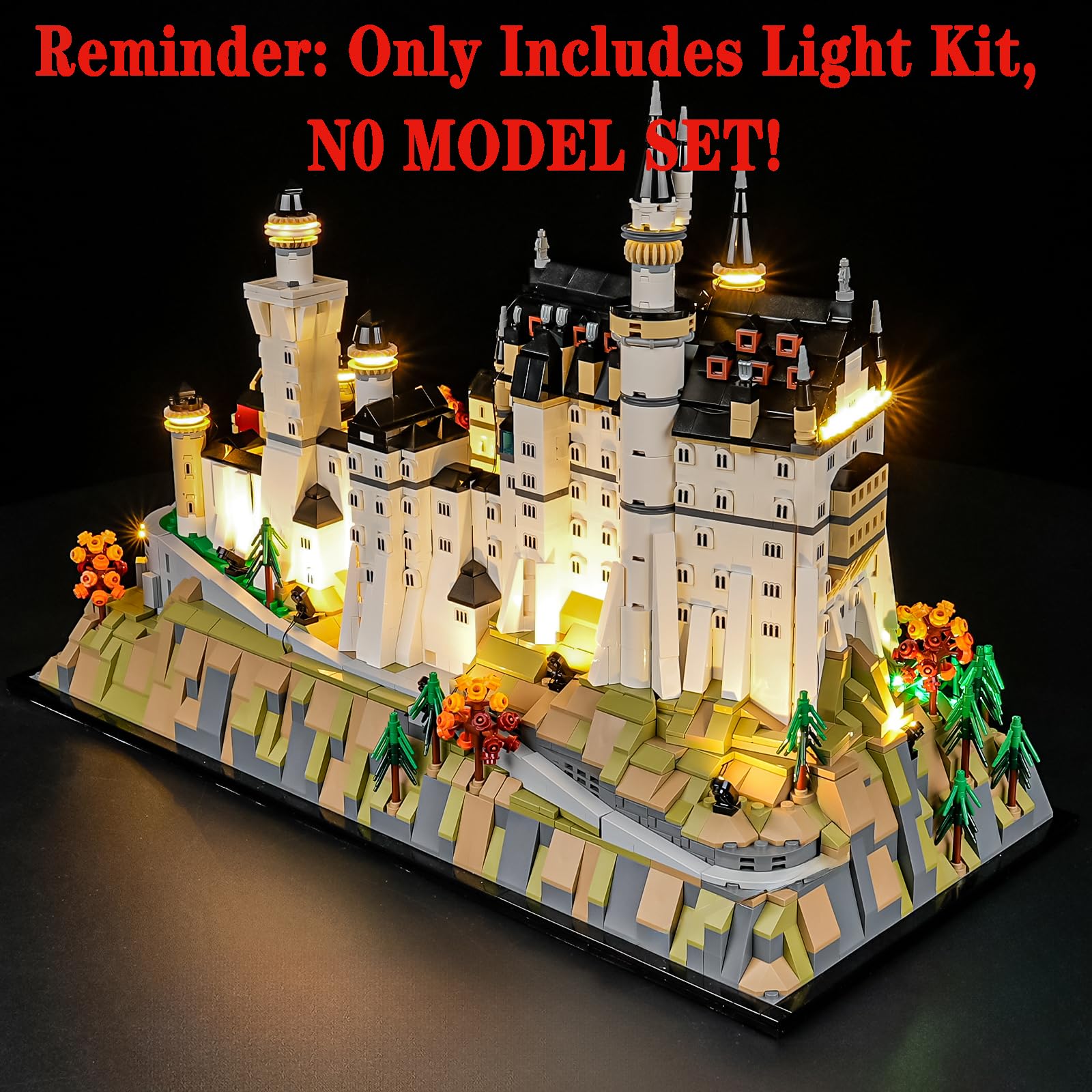 MENZAVA LED Light Set Compatible with LEGO Neuschwanstein Castle Architecture 21063 Building Blocks Model - Model Set NOT Included - Image 4