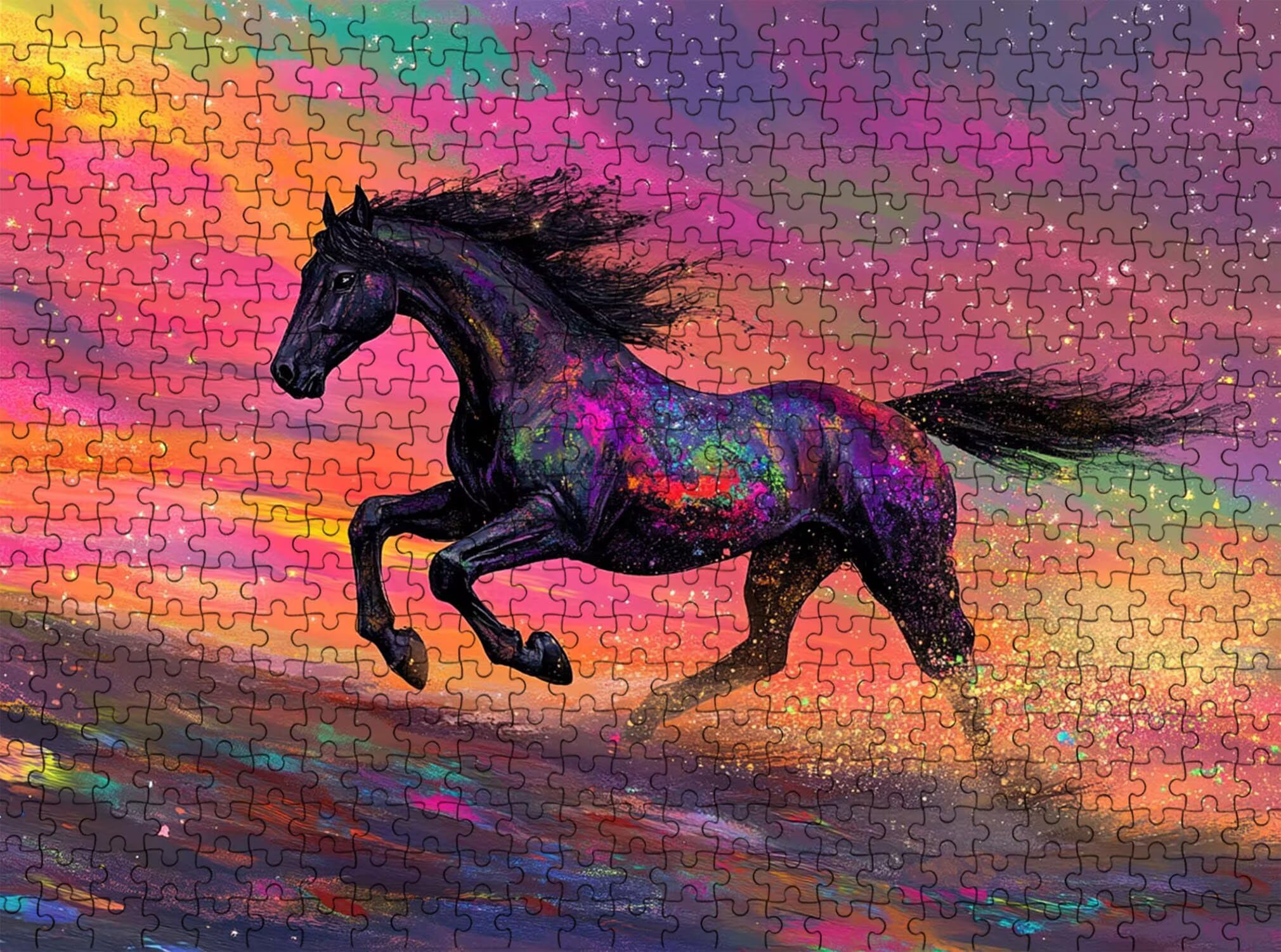 Puzzle 2000 Pezzi Classici, Puzzle cavallo sogno 99 x 70 cm, Gioco Educativo e Antistress in Legno con Poster Incluso, Ttività DIY per Famiglia, Regalo per Appassionati, Decor Parete Casa, f0-662