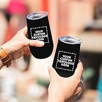 Vista 9 de Copas de vino personalizadas de acero inoxidable sin tallo con tapas, 9 onzas, juego de 6, paquete personalizado a granel, perfectas para vino