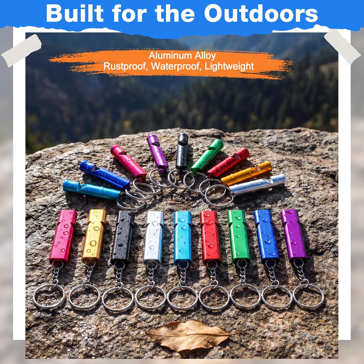 Tellegloww 90 PCS Emergency Whistle with Keychain Bulk, Aluminum Safety Survival Whistles with 45 Single & 45 Double Tube for Camping Hiking Boating Sports Referee Training Essentials