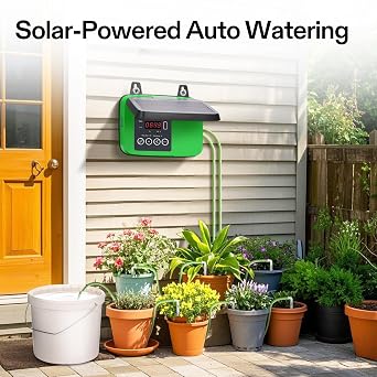 VIVOSUN Solar Automatic Drip Irrigation Kits with Timer, 3W Output