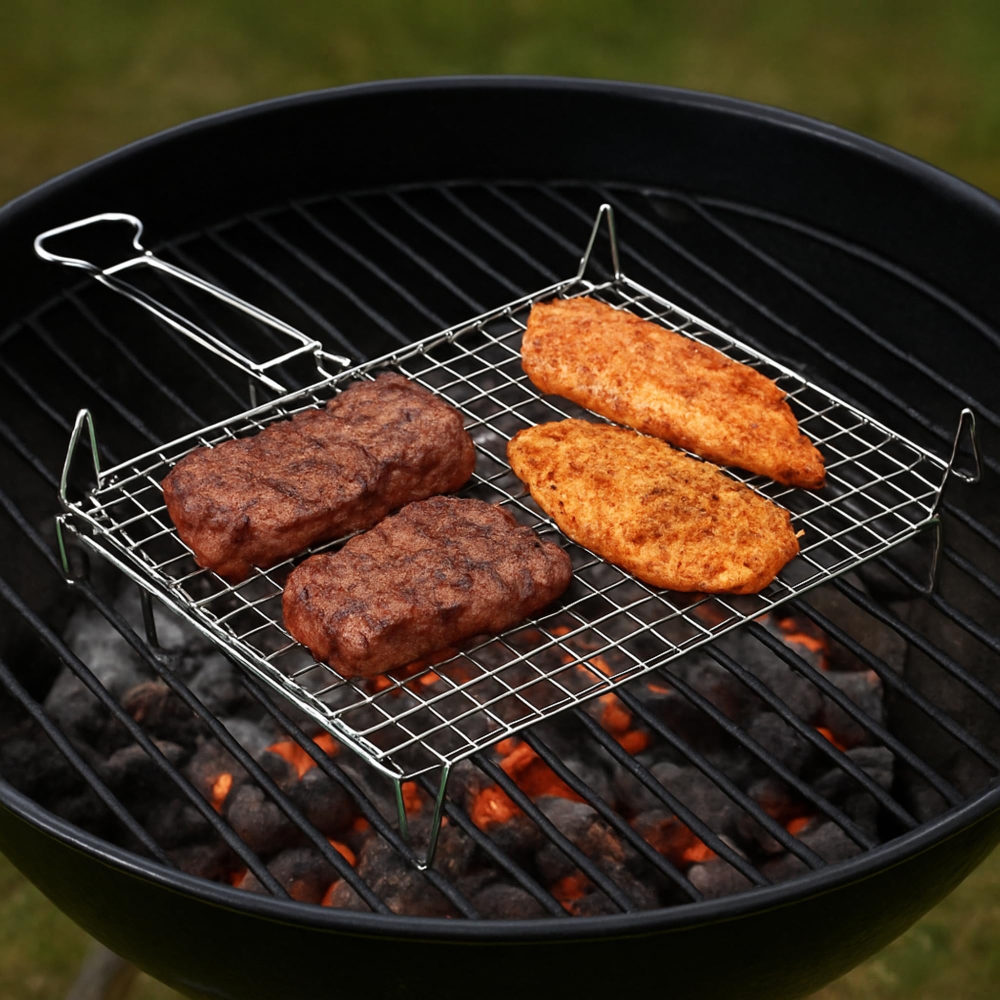 Griglia barbecue, Graticola, Leggera, a conchiglia, acciaio,40x45