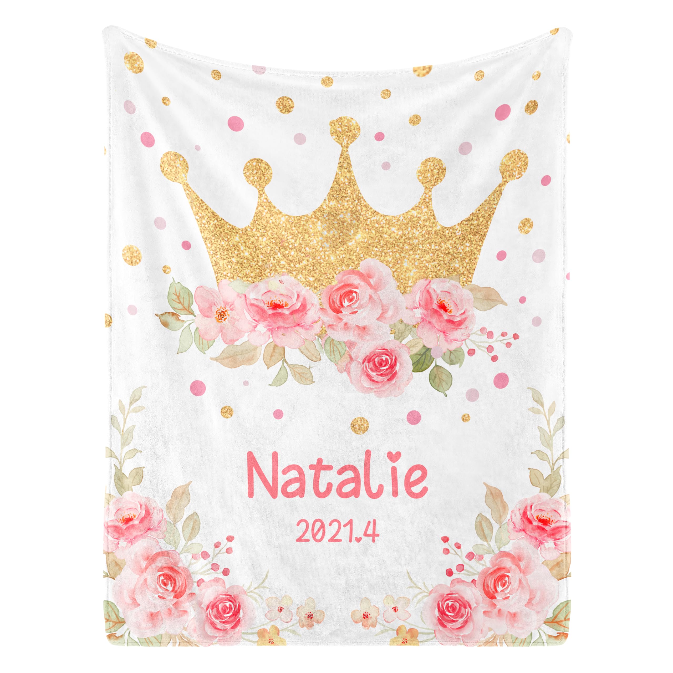 Personalized Baby Blanket with Name, Custom Baby Blankets for Girls