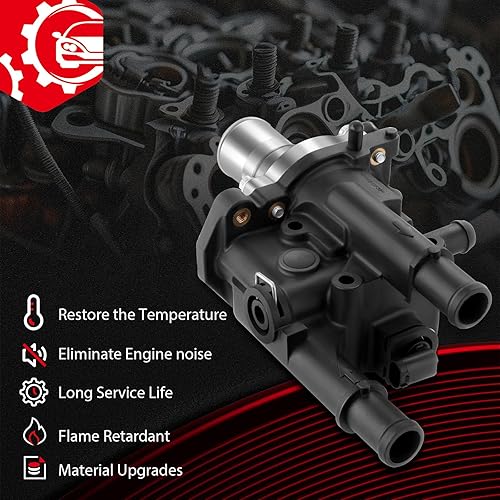 Miniatura 2 de cciyu 25189437 Kit de carcasa de termostato de refrigerante de motor para Chevrolet Aveo 2009-2011, para Chevrolet Aveo5 2009-2011 2009-2011