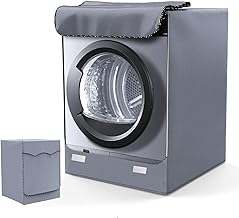 WISCLASS Funda para lavadora de exterior para las lavadoras, impermeable, protección UV para carga frontal lavadoras y secadoras, 60 x 64 x 85 cm, gris