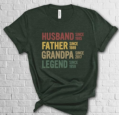 Miniatura 5 de Personalized Date Husband Father Grandpa Legend Shirt, Creative Fathers Day Gift T-Shirt, Customized Parent Husband Since T-shirt, Gift for Dad,