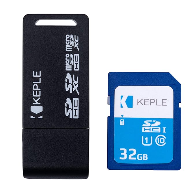 32GB SD Memory Card with USB Reader Adapter Compatible with Canon EOS 70D 77D 6D 100D 200D M50