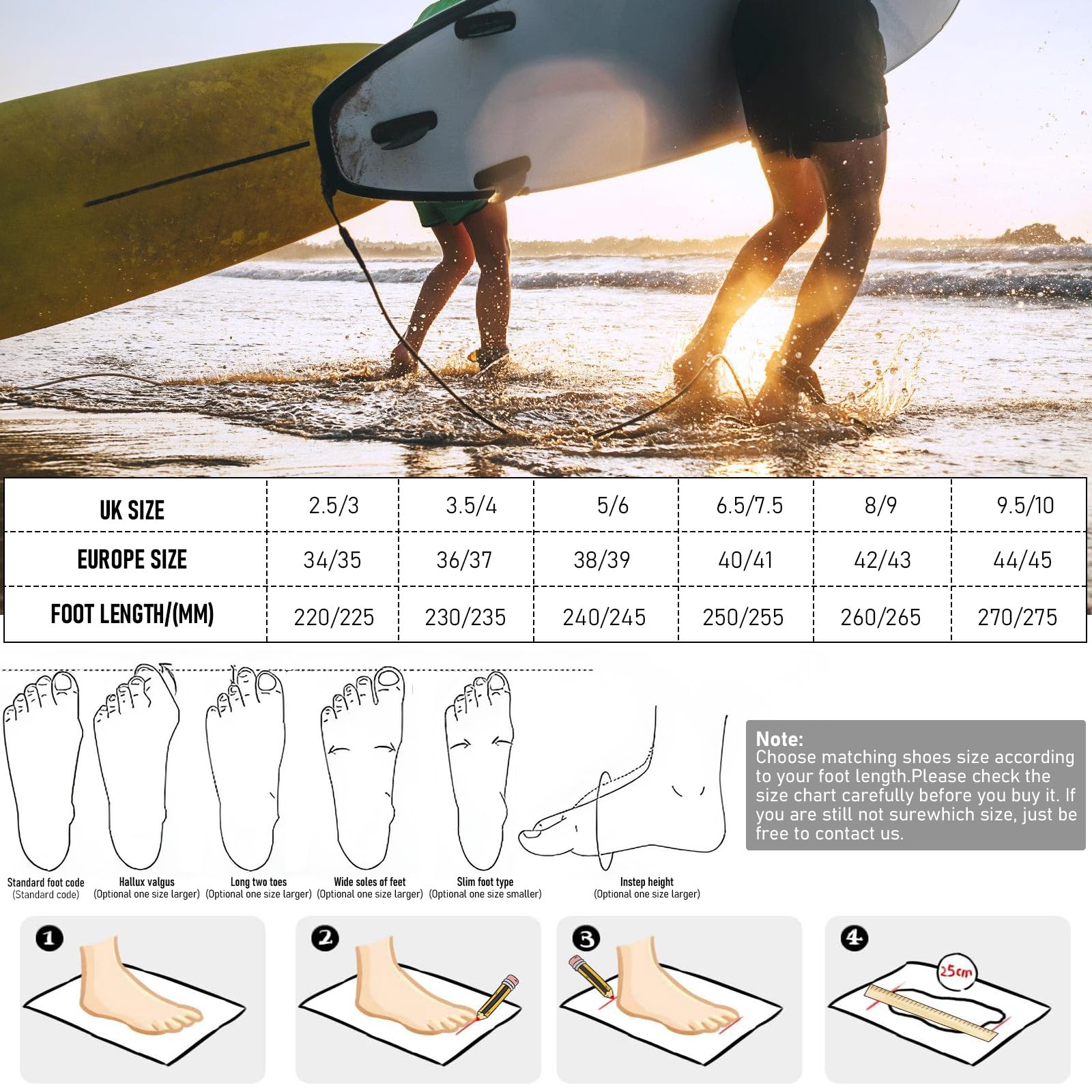 Chaussures de Plage Homme Femme – Chaussons Aqua Antidérapants pour Piscine, Mer, Surf, Sport Nautique – Ultra Légers & Séchage Rapide