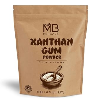 MB Herbals Xanthan Gum 8oz 1/2 lb | 227g | Gluten-Free Baking Essential | Thickener & Stabilizer for Ice-creams, Sauces, Gravies & Recipes