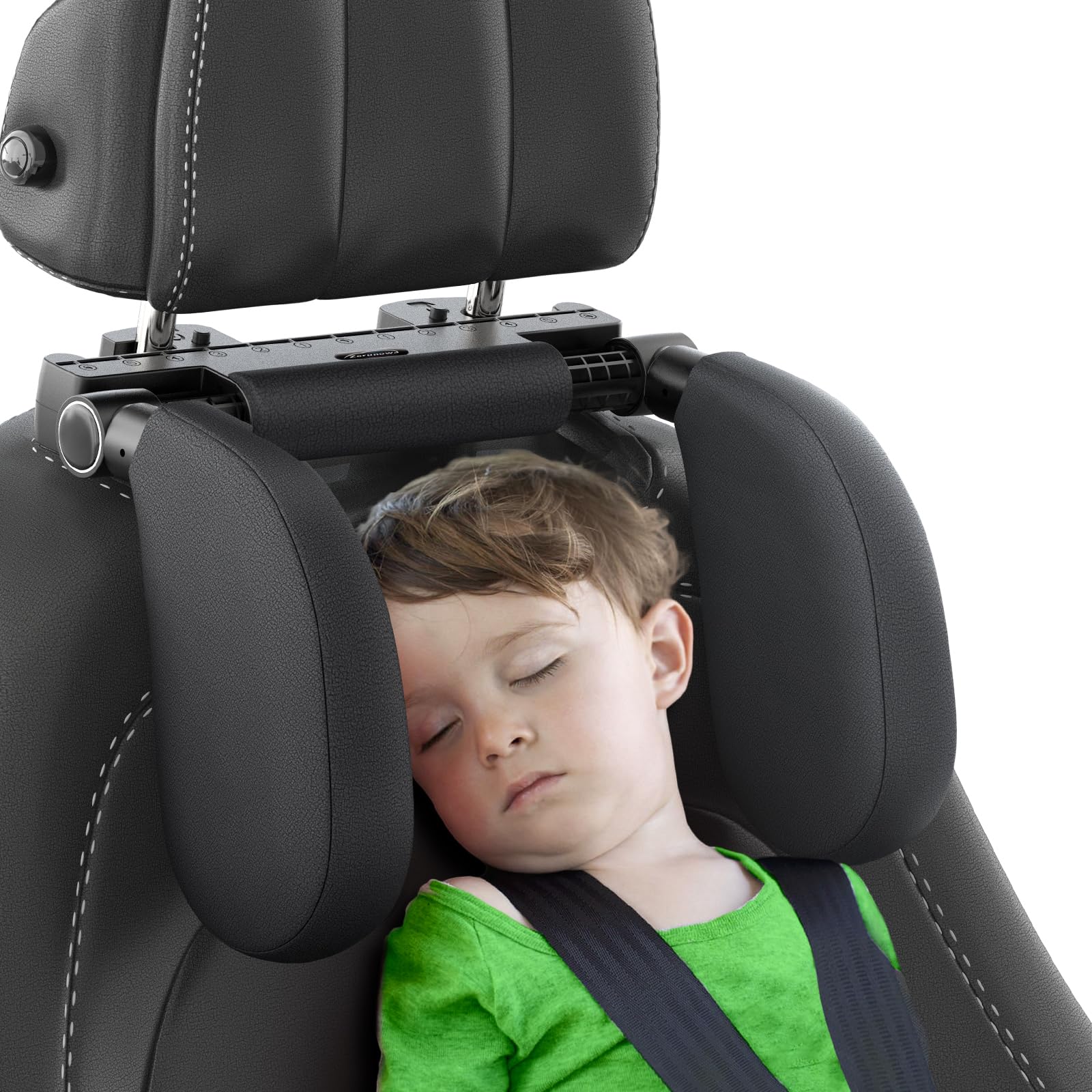 ZORUNOWA Car Headrest Pillow,Thickened Memory Foam Road Pal Car seat Headrest,Neck Support Pillow,180° Adjustable Car Headrest, U Shaped,Travel Car Sleeping,Suitable for Kids and Adults (Black)