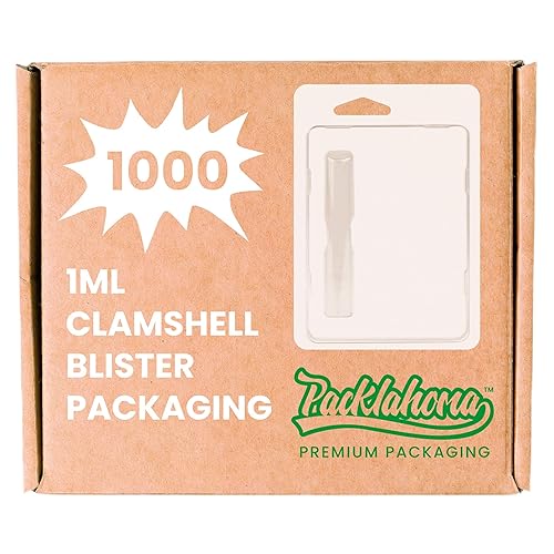 Clamshell - Paquete de ampollas para cartuchos de vapor de punta redonda de 0.0fl oz, embalaje transparente para bolígrafos de vapor de aceite