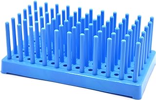 EISCO (Pack of 2) Blue Plastic Test Tube Peg Drying Rack Holds 50 16Mm Test Tubes - Eisco Labs Red,Green