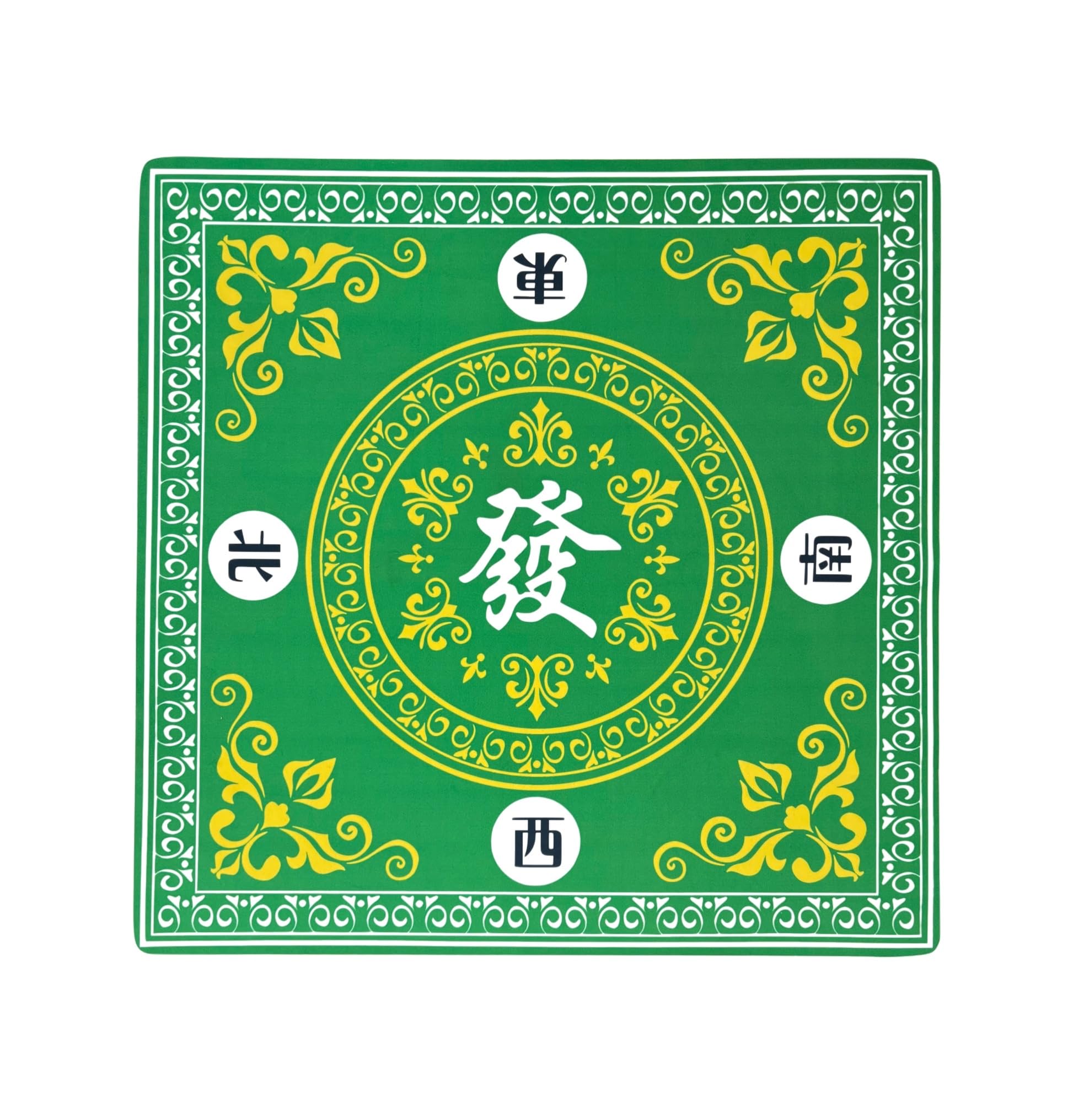 POK3R STUFF INDIA Mahjong Mat M5 | 36 x 36 Inch Velvet Mahjong Game Mat with Anti-Slip Rubber Base | Noise Reducing Table Mat for Mahjong & Board Games (Green)