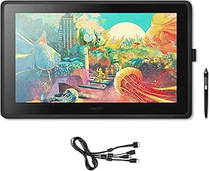 Wacom Cintiq 22 DTK2260K0A - Monitor Interactivo Creativo, Soporte Regulable,1920 x 1080 Full HD, Lápiz Digital Wacom Pro Pen 2, Compatible con Windows y Mac