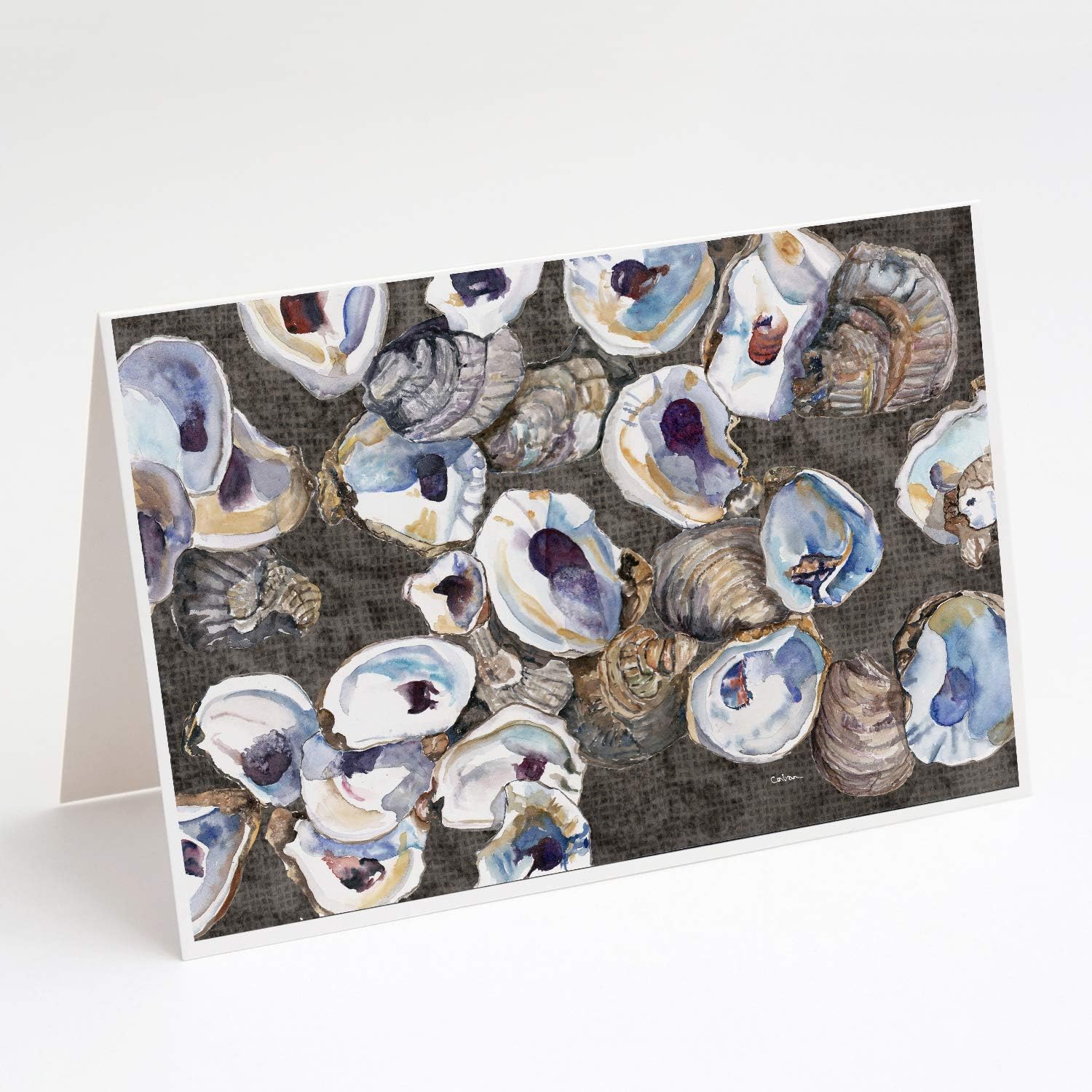 Caroline's Treasures 8789GCA7P Oysters Greeting Cards and Envelopes Pack of 8 Blank Cards with Envelopes Whimsical A7 Size 5x7 Blank Note Cards
