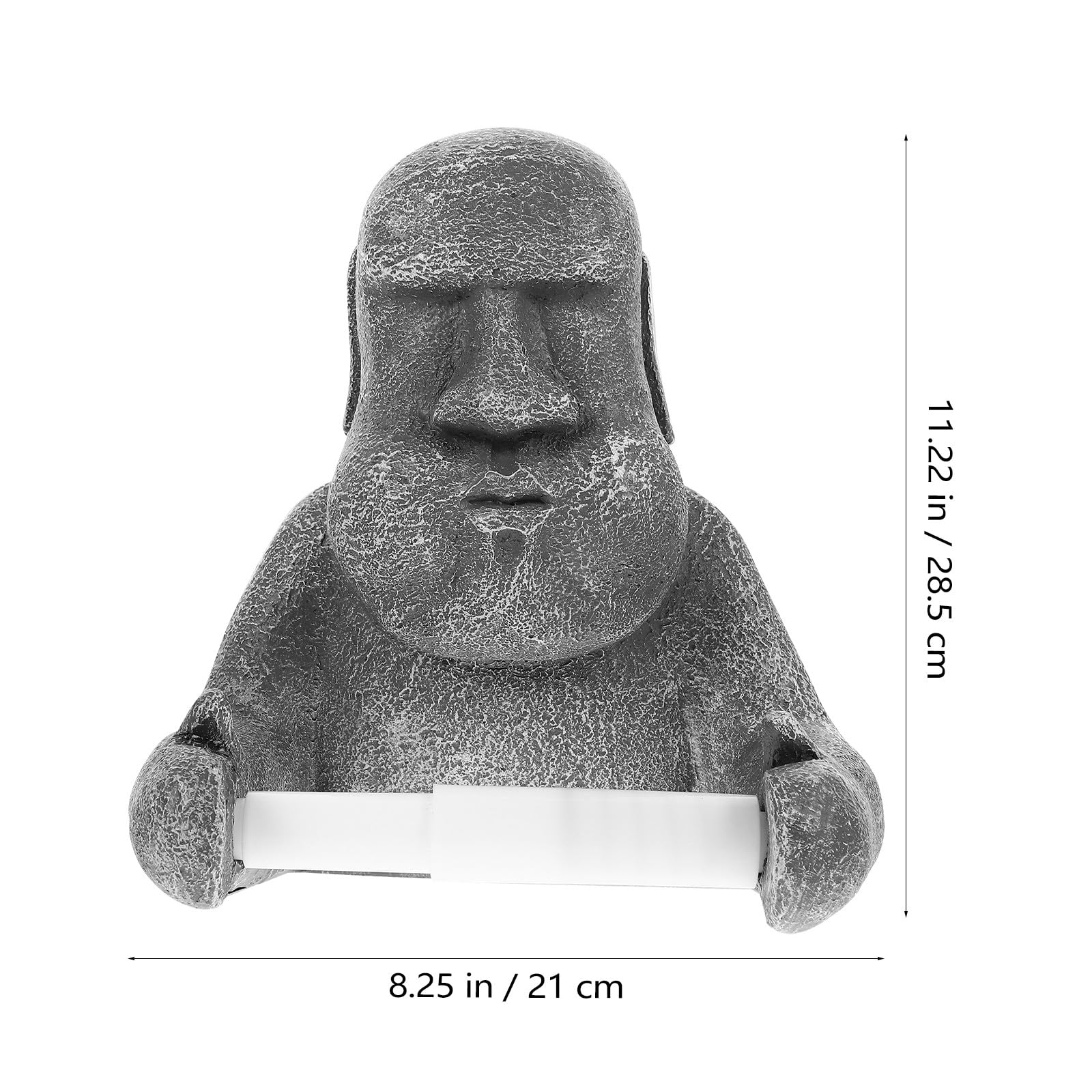 Portarotolo da Tavolo Statua Moai in Resina, Stabile e Creativo
