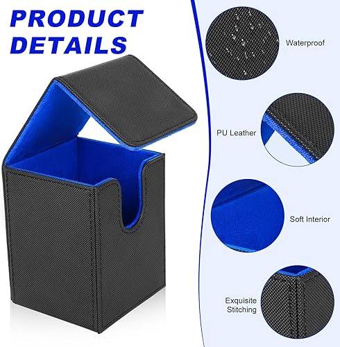 Miniatura 3 de LEFORZ Caja de cartas con 2 divisores, caja de almacenamiento premium para juegos de cartas que se adapta a más de 100 cartas de una sola manga,