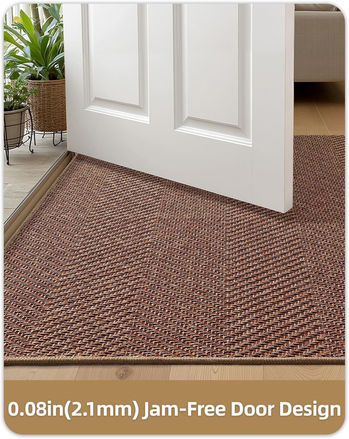 Color&Geometry Felpudo Entrada Casa Extrafino 80x120cm, Marrón Castaño | Alfombra Entrada Interior, Felpudos Lavable a máquina, Atrapa la Suciedad para Puerta, Pasillo, Entradas