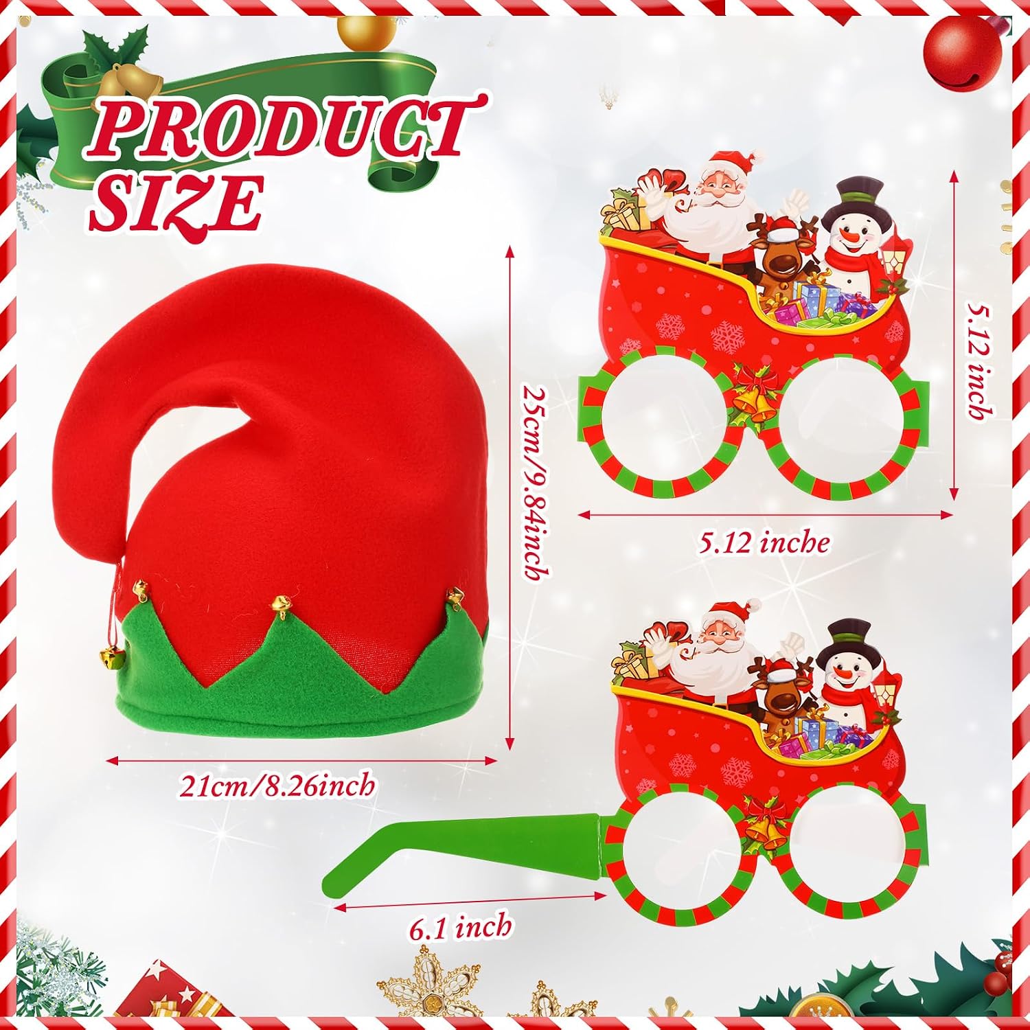 15 Pcs Thanksgiving Turkey Costume 3 Hat 6 Glasses with 6 Hairpin, One Size Funny Adult Hat Party Supplies(21 Pcs,Fun Christmas Style)
