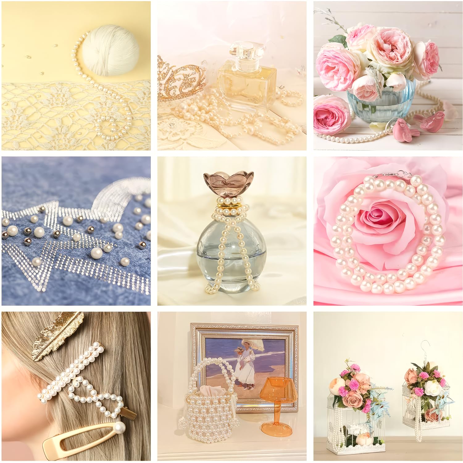 Fausse Perle Anezus Lot De 2 000 Perles D'imitation Ivoire De 4 Mm Avec Trous Pour La Fabrication De Bijoux, Bracelets, Colliers, Cheveux, Travaux Manuels, Ornements, Vases FAUSSE PERLE 7 Lettres