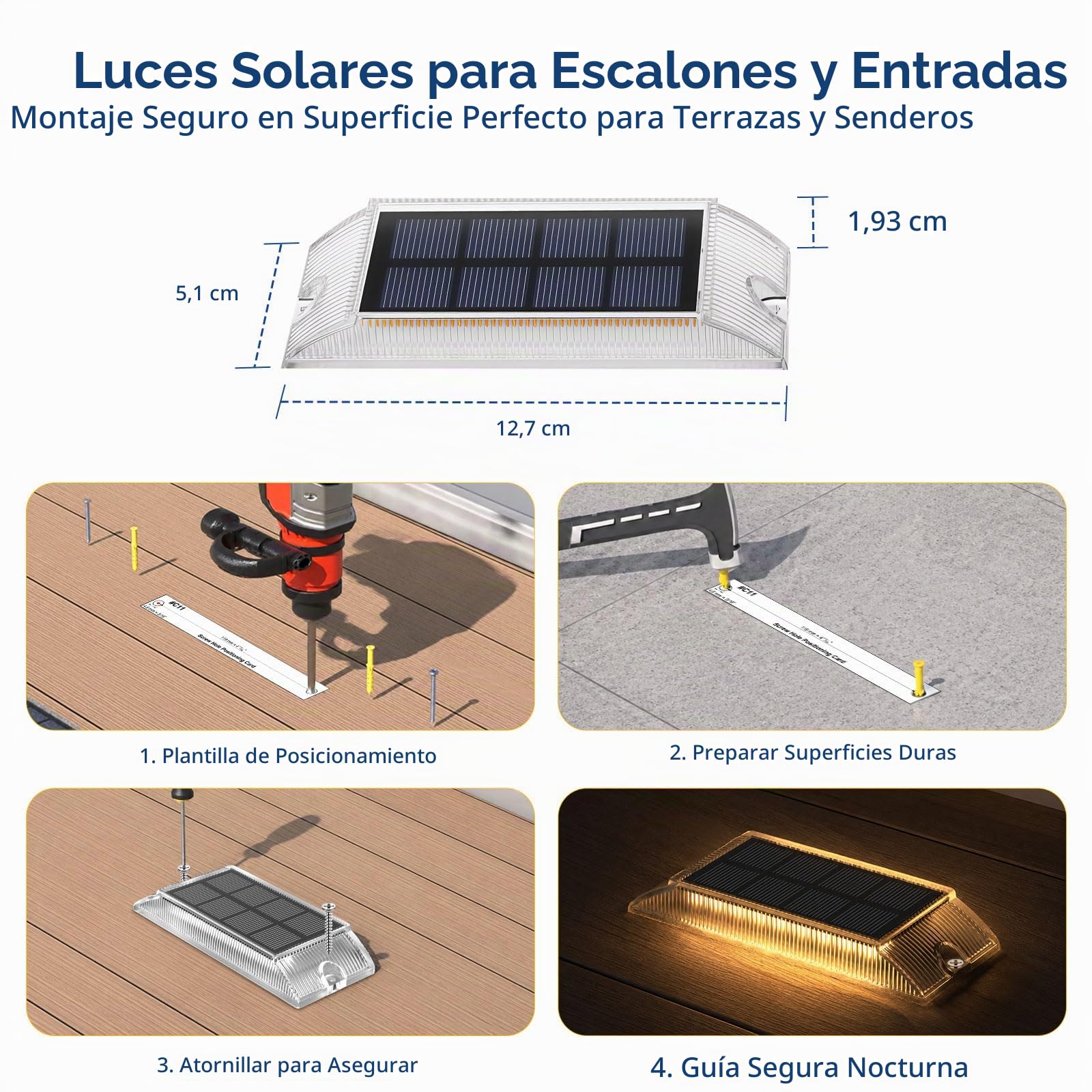 Luces Solares LED Exterior Jardin, Luz Solar Exterior Jardin