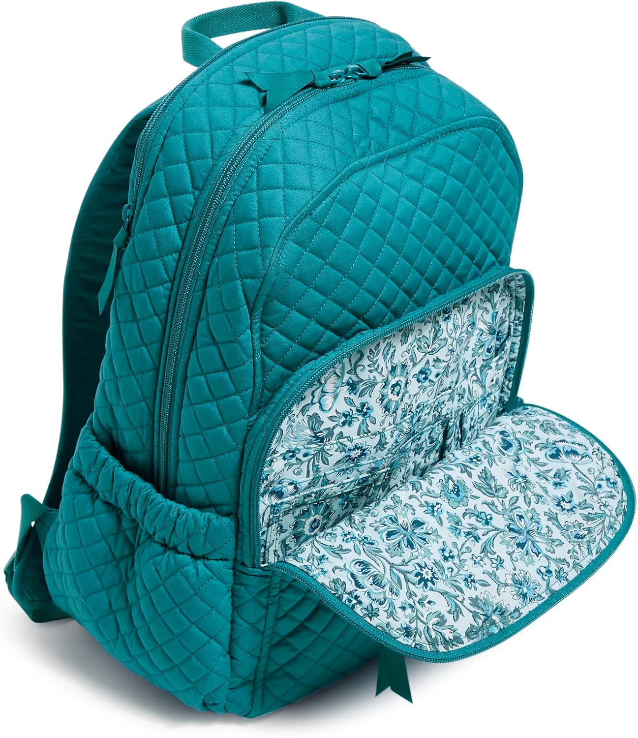 Vera Bradley Women's Cotton Campus Backpack, Forever Green - Recycled Cotton, One Size - Image 4