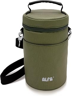 ALFA Eraman - Bolsa de trasporte con función Termo, Base Redonda, 900 ml, Color Verde Oliva