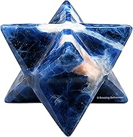 Vista 42 de Amazing Gemstone Larvikite Merkaba Crystal – Estrella de Merkaba metafísica de 1 pulgada para meditación – Cristal tetraedro energético y piedras