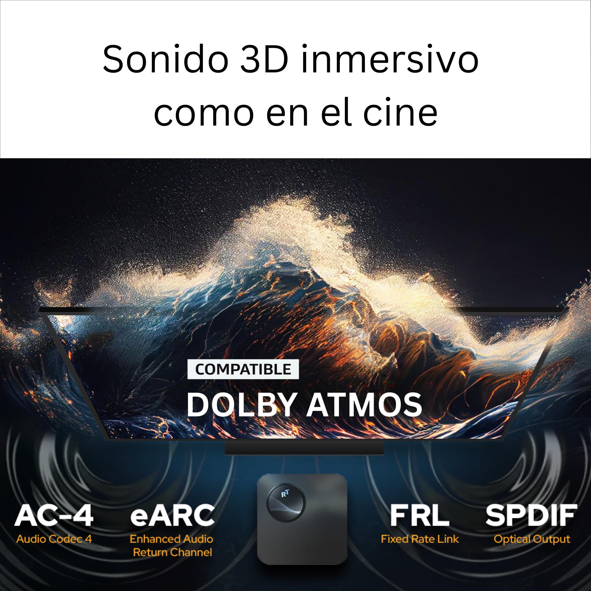 GX1 Box TV 4K - Google TV 14 [4GB RAM, 32GB ROM] Reproductor Multimedia Smart TV, Soporta Netflix y Prime en 4K, AI-Upscaling, HDR10+, WiFi 6, LAN