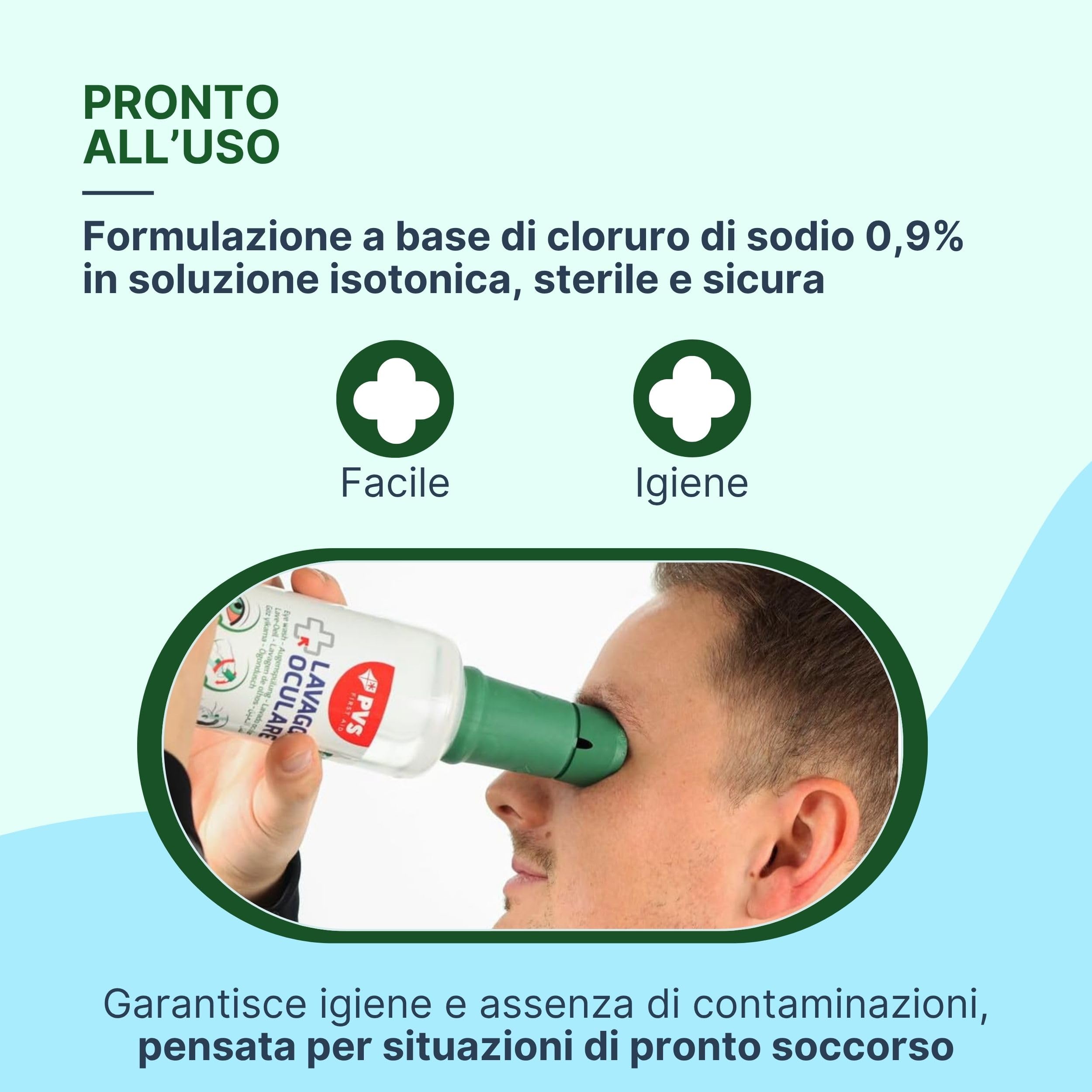REMEDIA ONE - Soluzione Salina Sterile per Lavaggio Oculare di Primo Soccorso 10 pz - Flacone 500 ml con Tappo Monouso